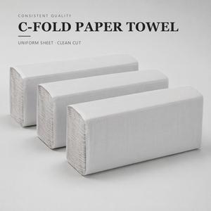 Serviettes en papier pliées en C, en pâte de bois vierge, blanches, absorbantes, pour les mains - Product Image 5