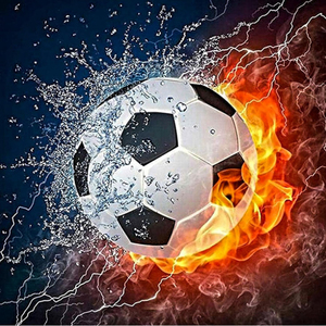 Small Size Full Cover Diamond Painting Art Kit Printed Fabric Resin Beads Square <strong>Football</strong> Wall Art Featuring Still Life Subject - Product Image 1
