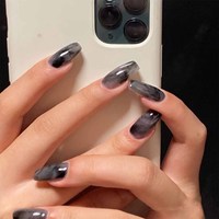 24 faux ongles à presser en acrylique, motif fleur 3D, bord doré, rose nude, forme amande, taille moyenne, réutilisables, effet craquelé, style français de luxe