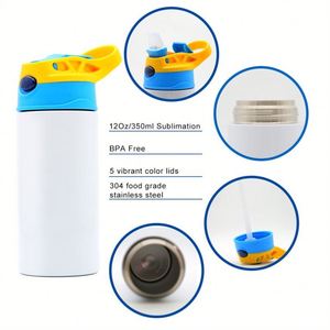 Mug isotherme en acier inoxydable 350 ml (12 oz) avec logo personnalisé, tasse droite, bouteille d'eau, gobelet vierge pour sublimation, bouteille d'eau pour enfant - Product Image 4
