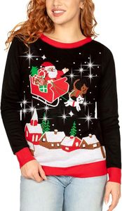 Sweat à capuche de Noël pour couple, col rond, drôle, décontracté, tendance, ample, imprimé, anti-plis, tissé, pour l'hiver, vente en gros - Product Image 2