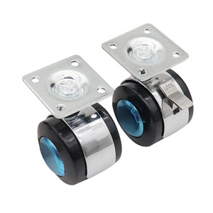 Shengyuan 2 Inch Flat Caster Wheel With Brake Plate Mount Polyurethane Furniture Caster - Product Image 2