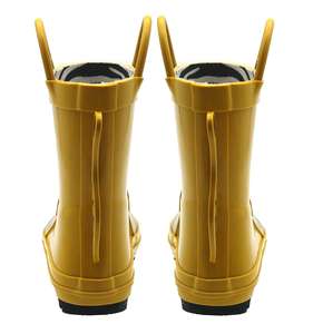 Bottes <span class=keywords><strong>de</strong></span> <span class=keywords><strong>pluie</strong></span> en caoutchouc pour enfants YL282, imprimées tigre <span class=keywords><strong>jaune</strong></span>, antidérapantes, imperméables, avec poignées - Product Image 4
