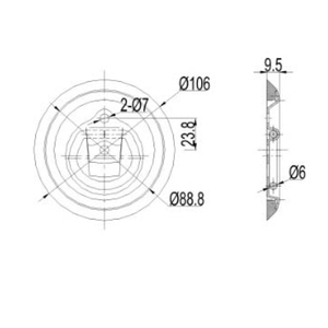 Anneau de fixation pliable encastré pour sol de remorque de camion, plaqué zinc - Product Image 3