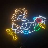 Enseigne au néon LED imperméable, enseigne de poulet pour affichage publicitaire, provenant d'une usine chinoise