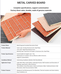 Panneau XPS sculpté en métal, panneau sandwich, <span class=keywords><strong>isolation</strong></span> acoustique, imperméable, revêtement extérieur pour entrepôts frigorifiques et ateliers - Product Image 2