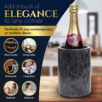 Seau à glace en marbre naturel personnalisé de luxe Champagne Bière Boisson Refroidissement Fête du vin Refroidisseur de vin en marbre
