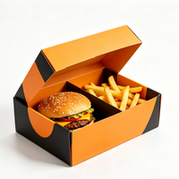 Boîtes d'emballage pour la restauration rapide personnalisables, contenants en papier jetables pour hamburgers, frites et en-cas