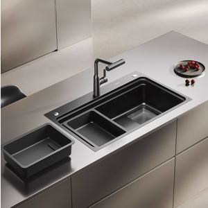 Évier de cuisine domestique à cuve unique, épaissi, fait main, en acier inoxydable 304 Nano, grande taille - Product Image 1