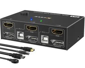 DP dual-channel KVM switch 2-Switch 2-PC host DP antarmuka keyboard mouse shared display