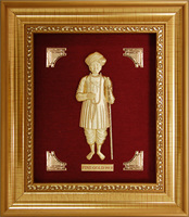Vente en gros d'objets de décoration haut de gamme: tableau en feuille d'or 24K représentant le fils de Shiva, Mulugan Kalka Ketiye