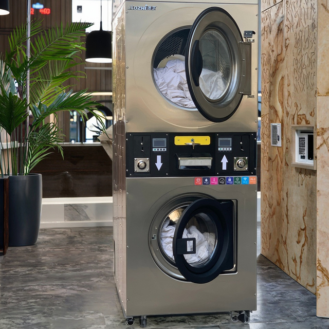 Commercial Electric Coin-Operated Self-Service Laundromat Washing Machine and Dryer Equipment for Business Startup