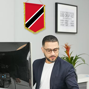 Wholesale <b>Mini</b> Pennant Car Flags 20x30cm Trinidad and Tobago Wall Decor Small Ornaments Hanging Digital Printing - Product Image 4