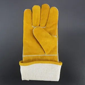 Low Price Good Quality Long Cowhide Gloves Fishing Hand Protection Fishermen And Anglers