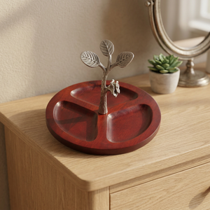 Premium Grade Acorn Rose Three Section Serving Dish with Round Shaped Unique Style Dish for Sale by Exporters - I H C - Product Image 4