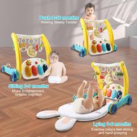 Bébé Jouet Pédale Piano Marcheur 2-en-1 Fitness Rack Multi-fonctionnel Walker Poussette
