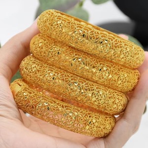 Großhandel Arab Dubai Indische Hochzeit Femme Armreifen Designs Schmuck <span class=keywords><strong>Models</strong></span> Hohl manschette Schmuck Vergoldet Frauen Armband - Product Image 5
