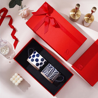 Coffret cadeau de tasse en marbre céramique de haute qualité avec poignée Design personnalisé et impression par gaufrage avec revêtement UV