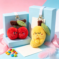 Stylo gel personnalisé en peluche avec pendentif, porte-clés amusant cerise mangue, papeterie étudiante, anti-stress, breloque de sac en forme de fruit, petit ornement suspendu