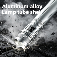 Lampe torche d'urgence à sept couleurs super lumineuse, étanche IP65, 1000+ lumens, faisceau de 1000 m, zoom télescopique, en alliage d'aluminium, LED extérieure