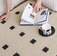 Tapis de chevet moderne Sarpes fabriqué à la machine, tapis en laine pour chambre et salon, écologique, à poils ras, style luxe léger haut de gamme