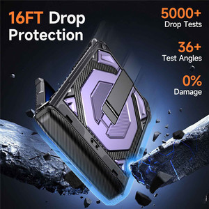 Funda de TPU y PC para Samsung Z Flip 8 7, con protección completa de bisagra, soporte plegable integrado, antideslizante y resistente para smartphone. - Product Image 2