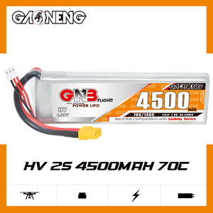 แบตเตอรี่ LiPo GNB GAONENG LiHV 4500mah 2S 7.6V 70C 140C XT60 RC  300 รอบการใช้งาน LiCoO2 25C อุณหภูมิการทำงานสำหรับรถยนต์ เรือ และอุปกรณ์อื่นๆ - Product Image 2
