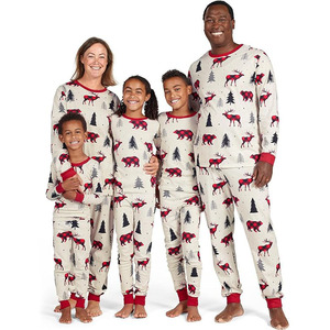<span class=keywords><strong>Pyjama</strong></span> de Noël Américain et Européen pour la Maison, Ensemble Décontracté Ample et Confortable en Coton à Manches Longues pour Couples, Adapté aux Quatre Saisons - Product Image 1