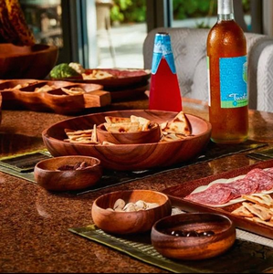 Modern Milieuvriendelijk Servies In Japanse Stijl Acacacia Platte Rijstkom Massief Hout Salade Soepkom - Product Image 3