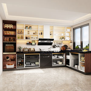 Mueble <span class=keywords><strong>de</strong></span> Cocina Modular Moderno y Duradero <span class=keywords><strong>de</strong></span> Melamina con Cajón con Bisagras y Cesta, Ecológico, <span class=keywords><strong>de</strong></span> Pared, Prefabricado para Vivienda Residencial - Product Image 4