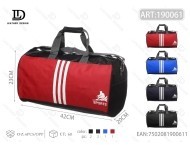 Bolsa Deportiva de Viaje Redonda, Mediana, Resistente, de Poliéster a Rayas, Unisex, Informal, con Cierre de Cremallera - Product Image 1