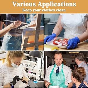 Huamaohengchun200 Plastic <b>Disposable</b> <b>Aprons</b> Adults - Waterproof <b>Aprons</b> Kids Painting Smocks Eating Bibs for Hair Dye Baking Cook - Product Image 4