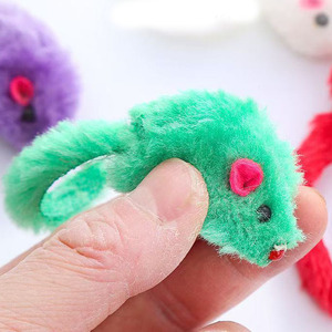 Colorful Eco-Friendly Cartoon <b>Plush</b> Interactive <b>Cat</b> Toy Mouse with Sound Simulation - Product Image 3