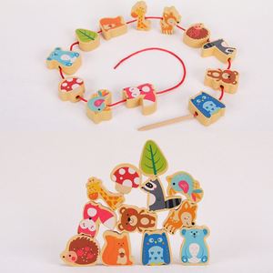Juego de Bloques de Madera para Habilidades Motoras Finas, Regalos de Cumpleaños, Clasificación de Formas y Colores, Juego de Enhebrar Cuentas - Product Image 5