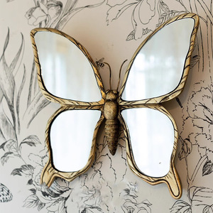 Art Deco matrimonio eco-friendly resina sfondo appesa da parete animale farfalla libellula <span class=keywords><strong>specchio</strong></span> decorativo - Product Image 1