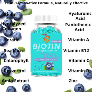 Gummies de biotine à marque privée avec supplément multivitaminé et minéral pour l'éclaircissement de la peau et la renforcement des cheveux et des ongles - Product Image 3