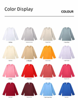 T-shirt en coton à manches longues 230g, coupe oversize, vierge, pour impression de logo personnalisé, col rond, automne, vente en gros