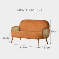 Accent nordique maison Restaurant hôtel Villa café salon meubles Boucle tissu canne rotin loisirs canapé en bois fauteuil