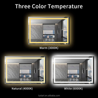 Miroir intelligent rectangulaire sans cadre, moderne, éclairé, anti-buée, mural, tactile, avec lumière LED, Bluetooth, étanche IP65, grossissant
