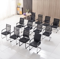 Prix de gros Chaise de bureau noire à bas prix Directeur Boss visiteur Chaise cantilever en cuir pour bureau de direction