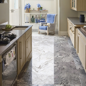 Tủ bếp hiện đại màu xám thiết kế tùy chỉnh 1200x2600mm, tấm đá sintered dùng cho sàn, ốp tường và bàn ăn - Product Image 1