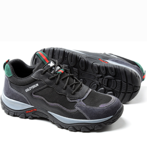 DFS0305 Zapatos de Seguridad Transpirables de Gamuza Negra y Gris, Zapatos de Protección y de Moda 2 en 1 - Product Image 1