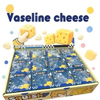 Jouet Squishy Vaseline en forme de fromage, 12 pièces/boîte, boîte PVS, jouets anti-stress à rebond lent en forme d'aliments, cadeau promotionnel
