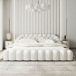 Cama Doble Moderna de Diseño Nórdico, Sofá Cama Multifuncional de Cuero Resistente para Dormitorio, Sala de Estar y Comedor de Hotel - Product Image 1