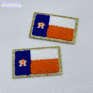 สติกเกอร์ปักเลื่อมลายธงเท็กซัสสำหรับหมวกและเสื้อผ้าขนาด3นิ้วลายธงฮูสตันแอสตรอสเตอร์จากเท็กซัสเป็นมิตรกับสิ่งแวดล้อม - Product Image 1