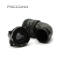 Connecteur circulaire industriel fileté PSCCONN MS 5015 Série MS3108B 24-11S, prise d'alimentation aérienne à angle droit, 9 broches femelles