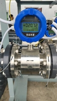 Medidor de Flujo Electromagnético Industrial, Digital, con Pantalla LCD, Tipo Brida, de Acero Inoxidable, para Tuberías de Agua