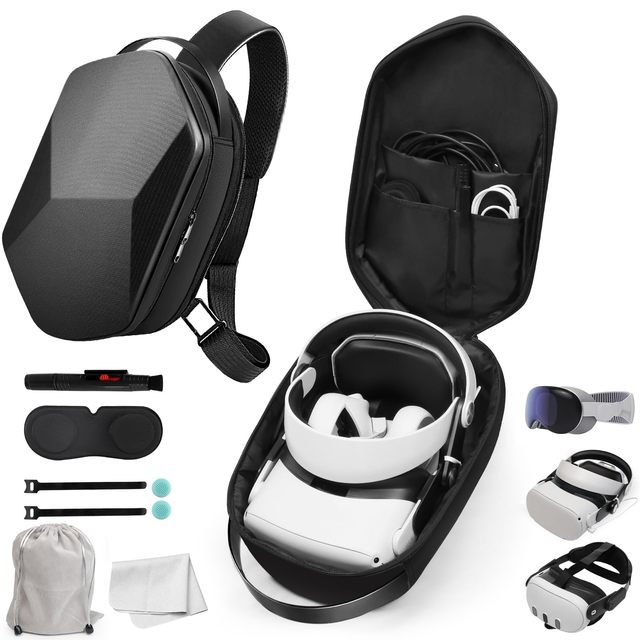 Fashion Hard Carrying Case for Quest 3/Quest 2/Vision Pro/PS VR2/Pico 4/Pico 3 Expandable Capacity VR Glasses Storage Case