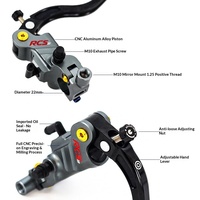 Moto électrique de rue RCS Sport, levier de frein multi-positions en aluminium CNC 7/8'' 22 mm, cylindre maître de frein hydraulique 19