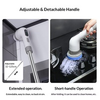 Cepillo de Limpieza Eléctrico Multifunción con 9 Cabezales, Inalámbrico, Recargable, Motor BLDC, Telescópico, para Hogar, Cocina y Baño
